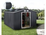 Abri de jardin métal - "Vegas"- 15 m² avec panneaux solaires - Gris