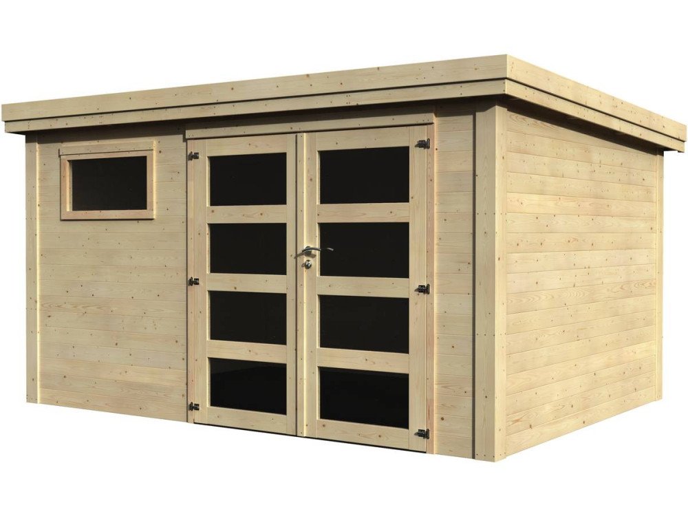 Abri jardin bois "Paolo" - 10 m² - 3.65 x 2.75 x 2.16 m - 28 mm