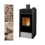 Poêle mixte hybride ventilé bois granules – BRONPI Hybrid 10 kW – Image 3