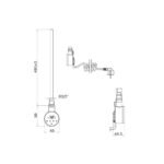 Sèche-serviettes électrique – 120 x 50 cm – Doré brossé – 500W - Avec thermostat connecté - SUDO – Image 5