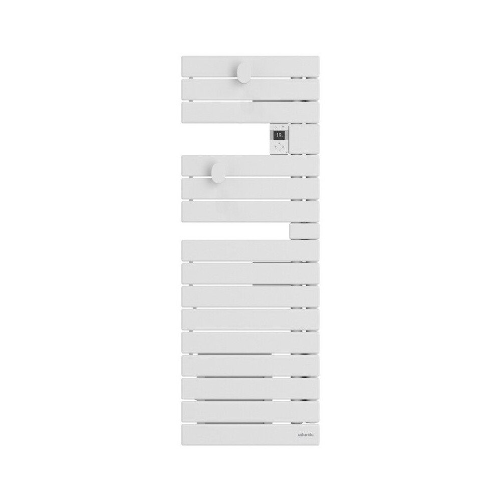 media-1255 Sèche-serviettes connecté Nefertiti étroit avec soufflerie mât droite 1600W blanc carat - ATLANTIC - 850486 – Image 1