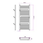 Sèche-serviettes électrique – 120 x 50 cm – Doré brossé – 400W - Avec thermostat connecté - SUDO – Image 4