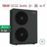 Pompe à chaleur air-eau monobloc ALSAVO 16kW Inverboost réversible chauffage refroidissement eau chaude WiFi classe A+++.