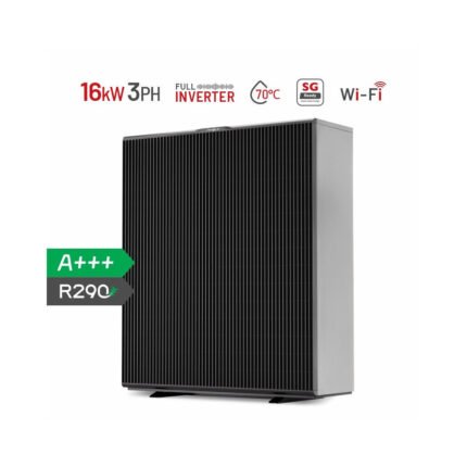Pompe à chaleur air-eau monobloc ALSAVO Zealux Inverboost Plus 16kW triphasé réversible multifonction A+++ connectée Wifi.