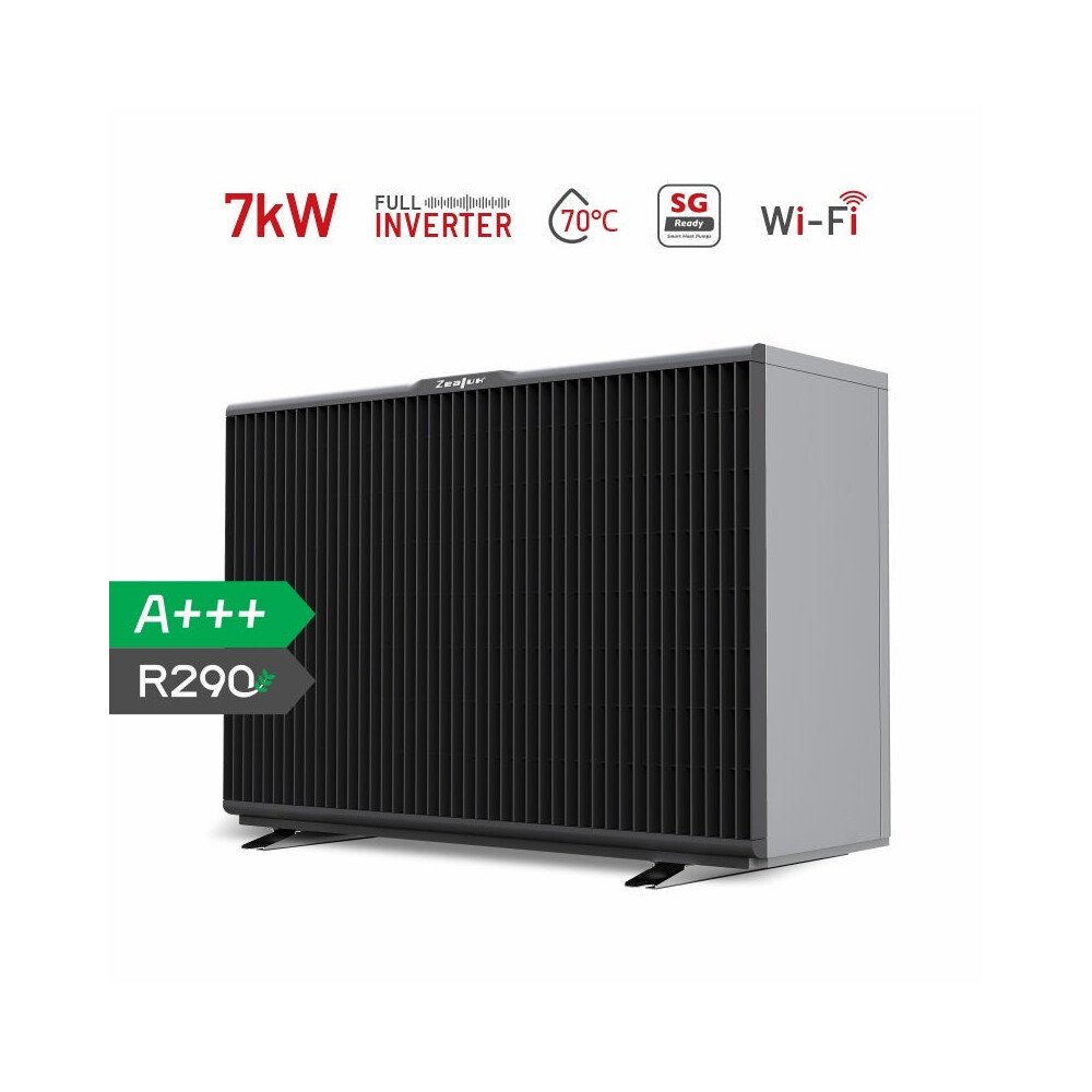 media-253 Pompe à chaleur air-eau monobloc ALSAVO Zealux Inverboost Plus 7kW réversible multifonction A+++ connectée Wifi. – Image 1