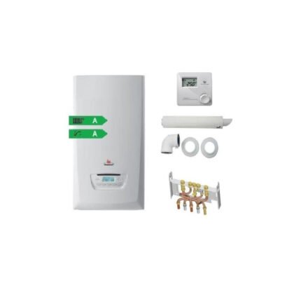 Pack Chaudiere Gaz Murale Themaplus Condens F25 Saunier Duval Dosseret+ventouse+thermostat