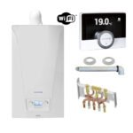 Chaudière Gaz Murale Condensation Accea Chappée 29 kW Complète (Ventouse + Douilles + Dosseret) avec Thermostat Connecté