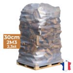 J'ENVOIE DU BOIS - Bois de Chauffage 30cm - Palette de 2m3 - 2,3 Stères de Bûches Extra sèches (étuvées) - Poêle, Insert cheminée, Brasero - Bois durs
