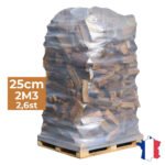 J'ENVOIE DU BOIS - Bois de Chauffage 25cm - Palette de 2m3 - 2,6 Stères de Bûches Extra sèches (étuvées) - Poêle, Insert cheminée, Brasero - Bois durs