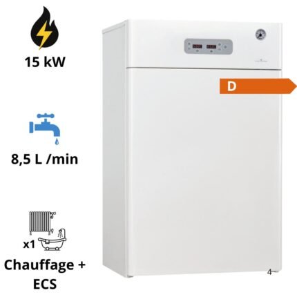 Chaudière électrique Elnur RIELEC CMX 15 Pi avec ballon eau chaude, conçue pour une installation au sol