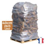 J'ENVOIE DU BOIS - Bois de Chauffage 40cm - Palette de 2m3 - 1,8 Stères de Bûches Extra sèches (étuvées) - Poêle, Insert cheminée, Brasero - Bois durs