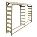 Double abri de stockage du bois en pin imprégné pour le jardin, 300 × 44 × 176 cm