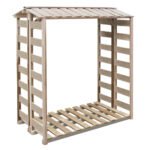 Abri de stockage de bois de chauffage en pin imprégné, pour le jardin, 150 × 90 × 176 cm