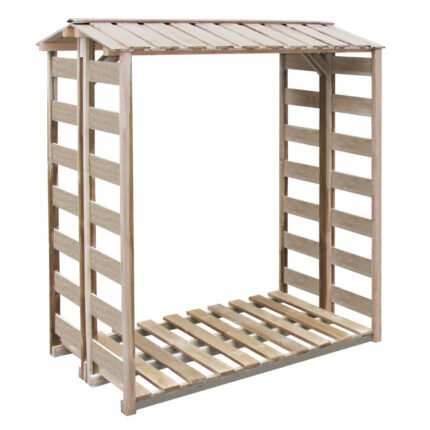 Abri de stockage de bois de chauffage en pin imprégné, pour le jardin, 150 × 90 × 176 cm
