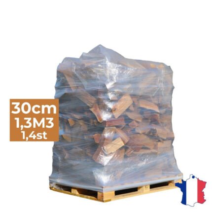 J'ENVOIE DU BOIS - Bois de Chauffage 30cm - Palette de 1,3m3 - 1,4 St. de Bûches Extra sèches (étuvées) - Poêle, Insert cheminée, Brasero - Bois durs